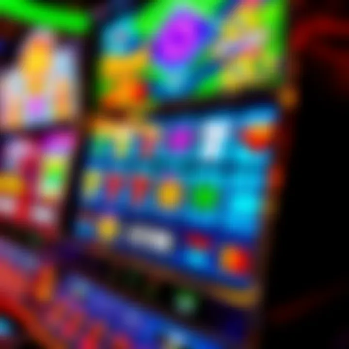 Dazzling Slot Machine Interface Colorful slot machine interface showcasing various symbols and features