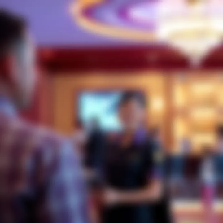 Dedicated staff engaging with guests at a reception area