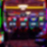 Colorful casino slot machines with denomination options prominently displayed