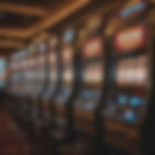 Vibrant display of buffalo slot machines in a Las Vegas casino