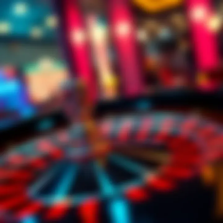 Roulette wheel with vibrant colors and numbers