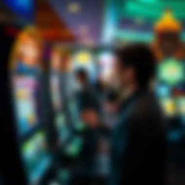 Engaging Slot Machine Experience Player engaging with a slot machine interface