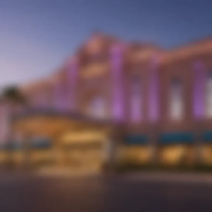 Exterior view of Harrah's Casino showcasing its vibrant atmosphere