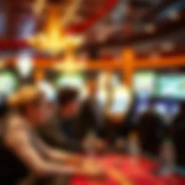 Diverse patrons enjoying various gaming experiences at a casino