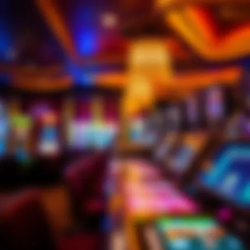Vibrant casino floor showcasing gaming tables and slot machines