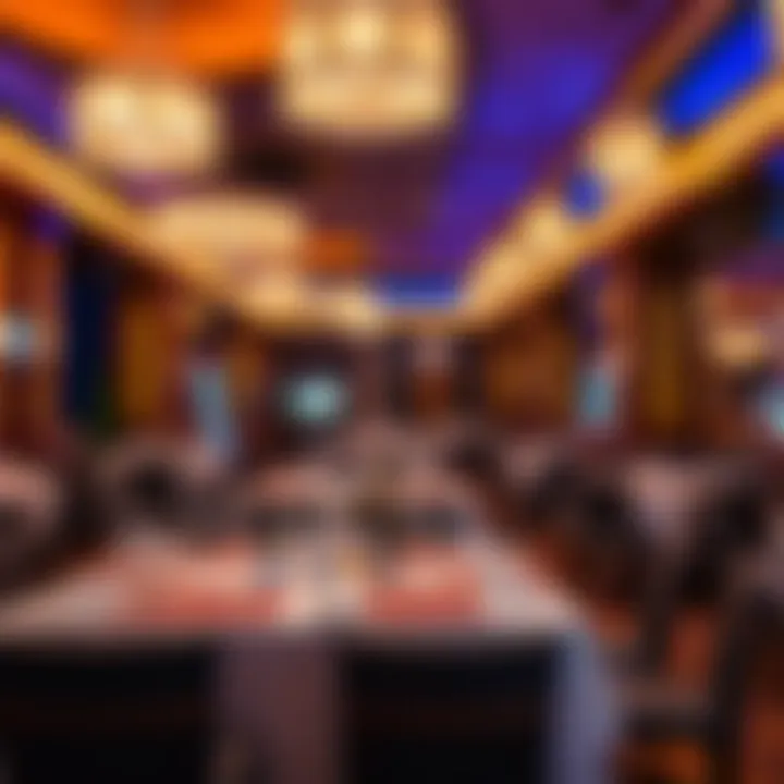 Dining amenities and luxurious surroundings in a casino