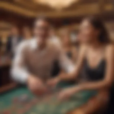 Exciting moment at a roulette table on a cruise ship