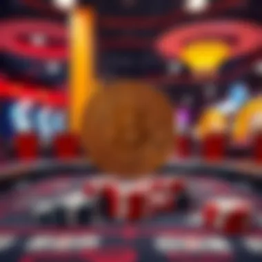 A visual representation of technology used in crypto poker, including blockchain symbols