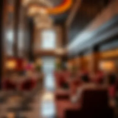 Stylish lobby of a downtown Las Vegas hotel