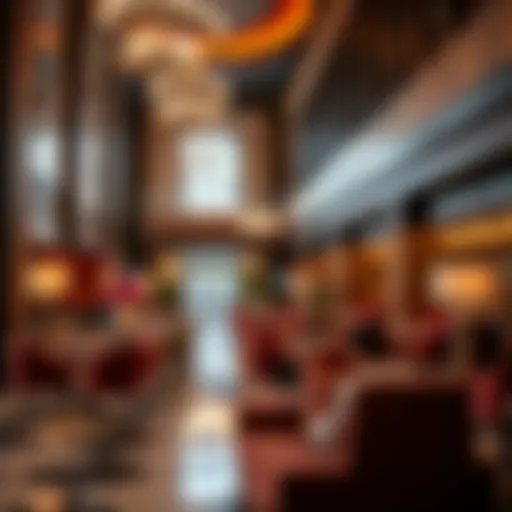 Stylish lobby of a downtown Las Vegas hotel