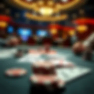Strategic Mindset in Poker Close-up of a poker table with cards and chips, reflecting a strategic mindset