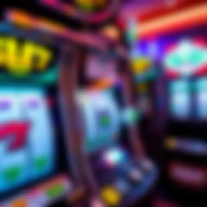 Close-up of bonus slot play features on a machine