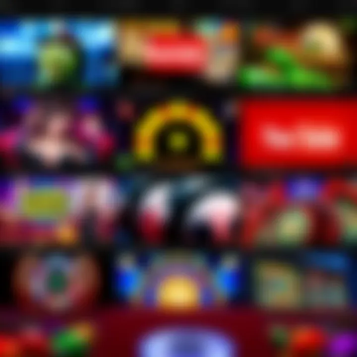 A collage of various casino game thumbnails from popular YouTube channels