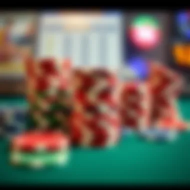 Poker Chips and Potential Winnings Stacks of poker chips symbolizing potential winnings