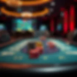 Table setup for online poker game