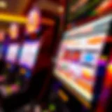 Colorful slot machine reels spinning