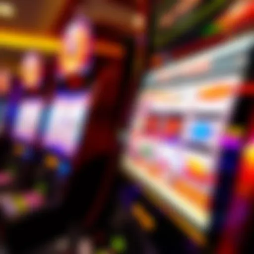 Colorful slot machine reels spinning