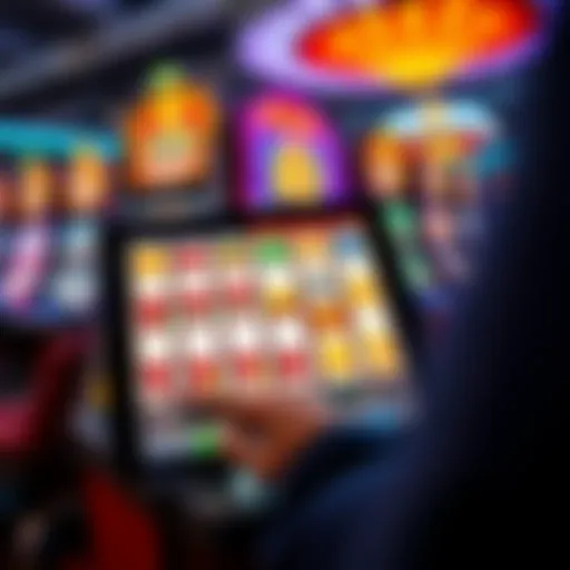 Captivating display of slot machine gameplay on iPad