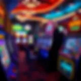 A virtual casino environment showcasing various slot machines