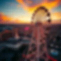 Aerial view of the High Roller Wheel at sunset