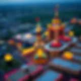 Aerial view of a vibrant Indian reservation casino complex