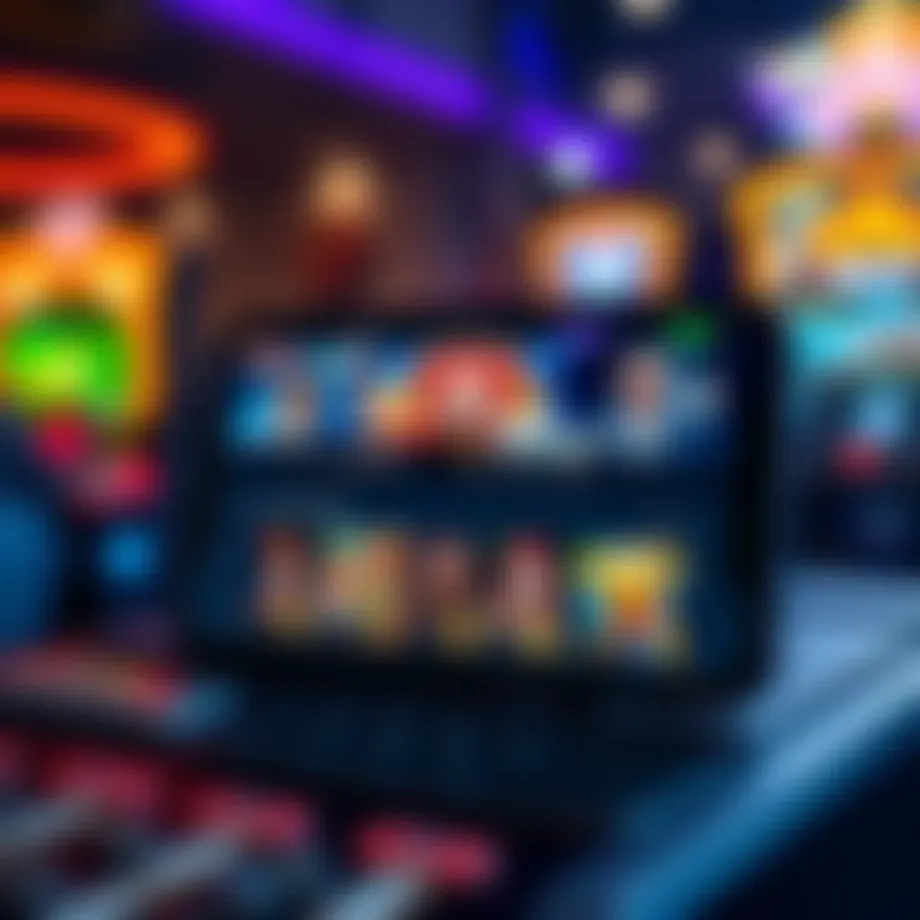 Mobile application interface showcasing a gaming platform