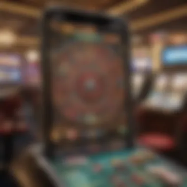 Mobile Gaming Interface in Las Vegas Vibrant mobile gaming interface showcasing popular casino games