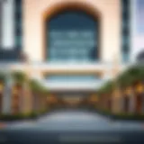 Stylish facade of a new luxury hotel in Downtown Las Vegas