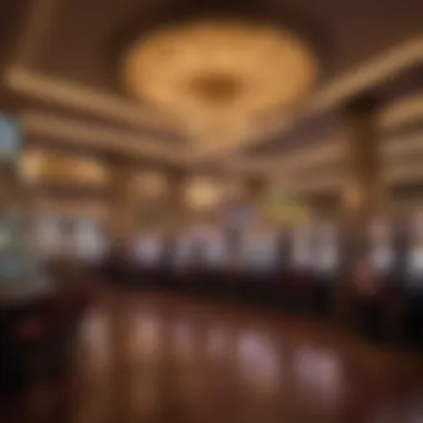 An elegant casino lobby filled with visitors exploring various gaming options.