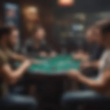 Virtual poker table with friends in a digital setting