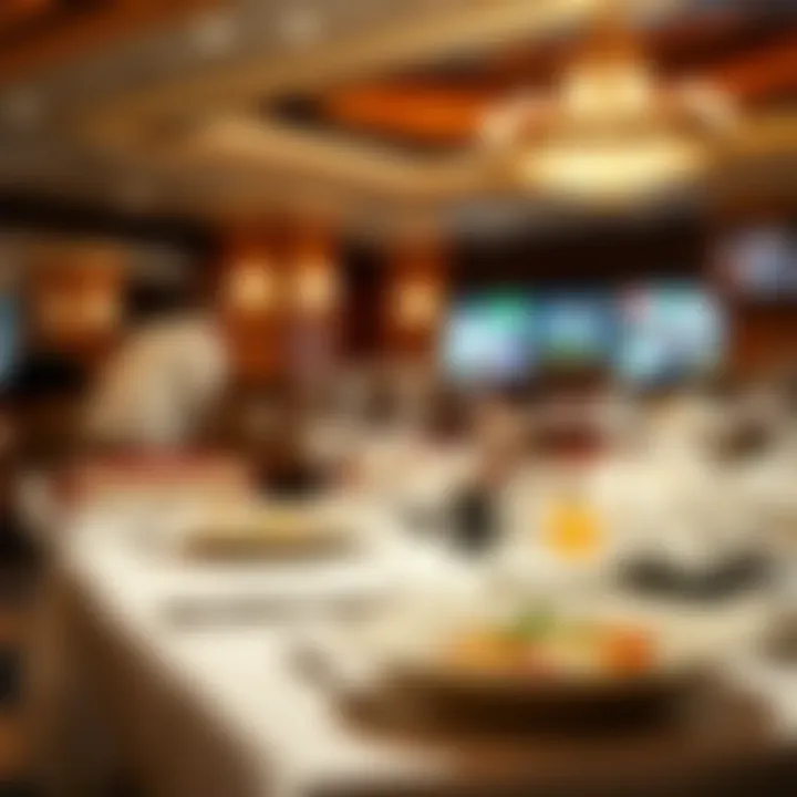 Elegant dining area featuring gourmet cuisine and luxurious ambiance