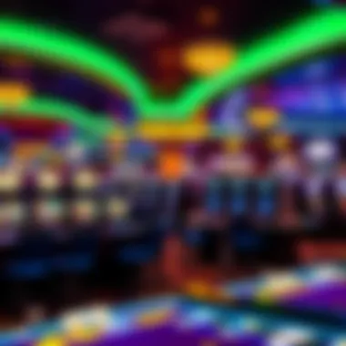 Diverse gaming floor with various slot machines and table games