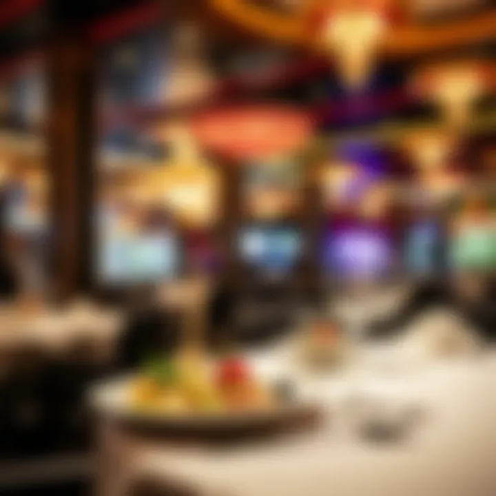 Gourmet dining experience within a casino, highlighting upscale cuisine