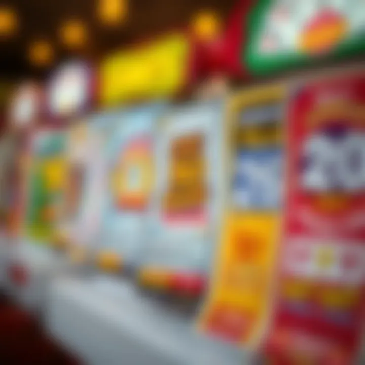 Overview of various scratch-off ticket designs