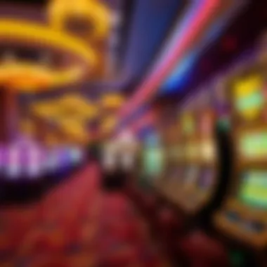 Luxurious Gaming Experience Luxurious gaming area filled with slot machines and table games