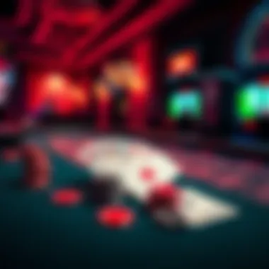 The Excitement of Six Deck Blackjack A visually striking representation of six deck blackjack tables featuring vibrant cards and chips.