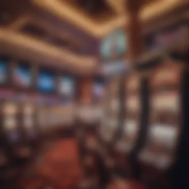Vibrant Casino Environment with Slot Machines An engaging scene of a vibrant casino environment filled with slot machines