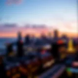 The iconic Atlantic City skyline at dusk