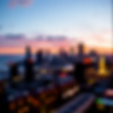 The iconic Atlantic City skyline at dusk