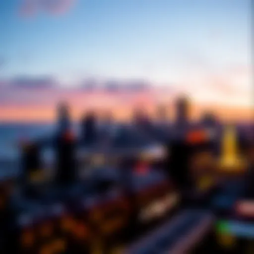 The iconic Atlantic City skyline at dusk