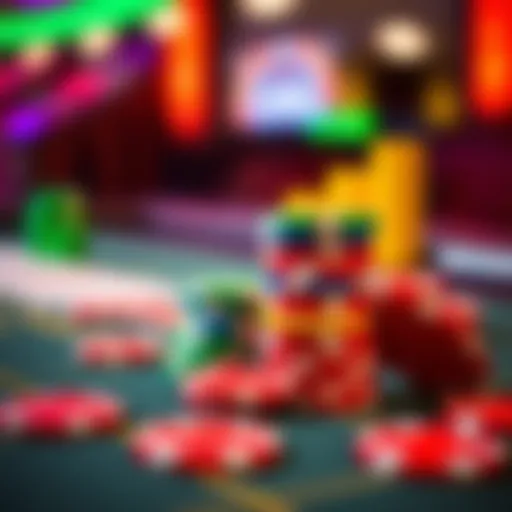 Colorful casino chips stacked on a gaming table