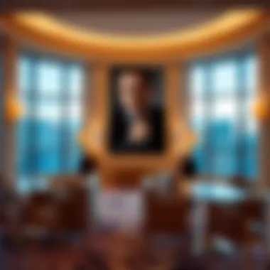 Luxurious Interiors of the Bellagio Suite A panoramic view of the Bellagio Suite showcasing its luxurious interiors