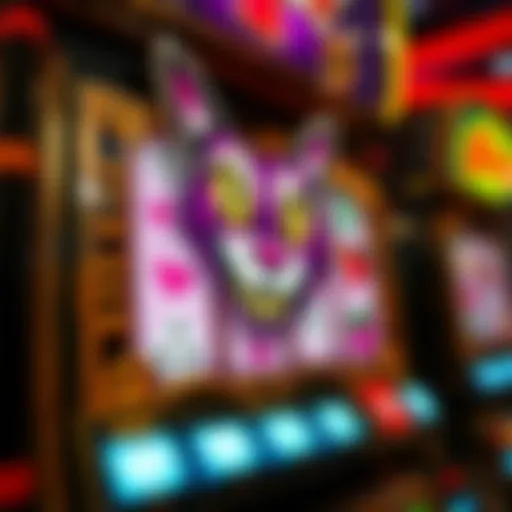 Intricate Design of the Cheshire Cat Slot Machine Intricate design of the Cheshire Cat slot machine featuring whimsical graphics