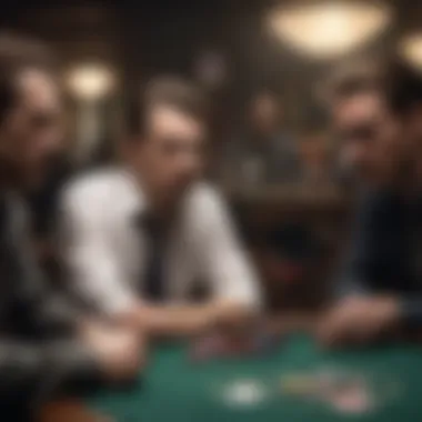 A montage of players deep in thought, highlighting the psychological aspect of poker.