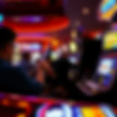 An engaging scene depicting players interacting with slot machines in a casino environment
