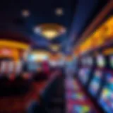 A captivating casino interior showcasing vibrant gaming tables and slot machines
