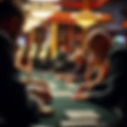 Intense gameplay at a live poker table