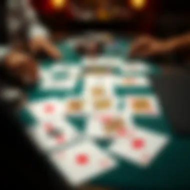 Digital Pinochle: A Virtual Card Experience A detailed view of Pinochle cards spread on a digital table
