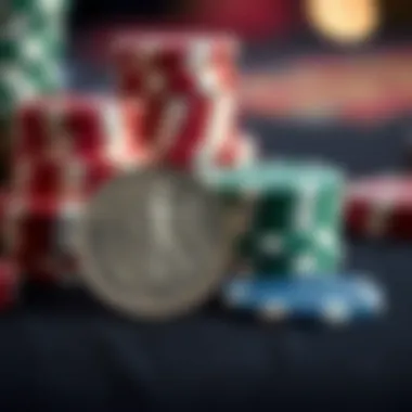 Traditional silver strike coin alongside modern gaming chips