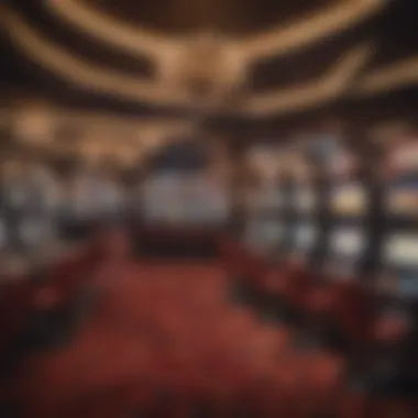 Luxurious Gaming Experience A luxurious gaming area filled with slot machines and gaming tables
